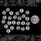Floral Silver Finish Bead Caps 11mm - Set of Twenty-Four - ZS-BC03